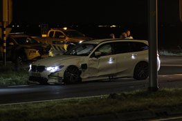 Ambulance beschadigd na ongeval op N203